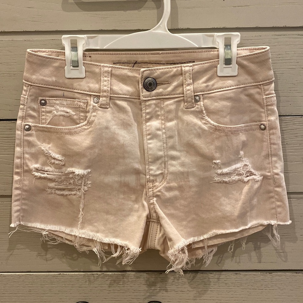 American Eagle hi rise shortie shorts size 0
